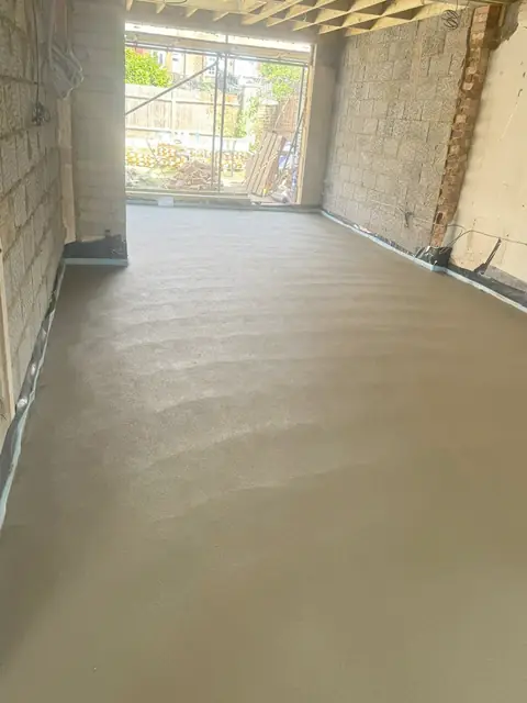 Finished screed floor ready for flooring
