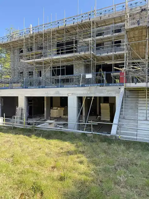 New build development under construction where floor screeds were laid